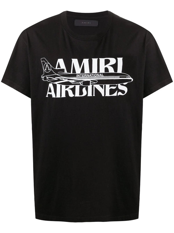 Airlines Logo Print Black T-shirt - Exclusive Wear