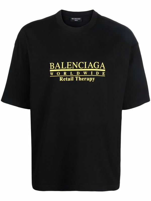 Retail Therapy Logo Print Black T-shirt