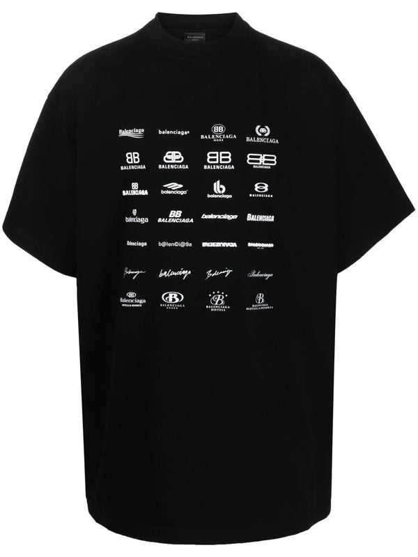 Archives Logos-print Black Cotton T-shirt - Exclusive Wear