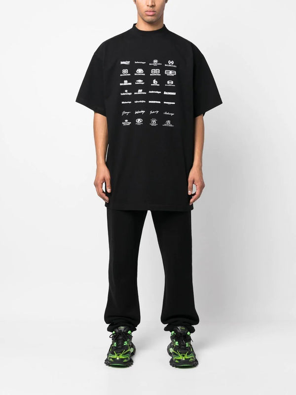 Archives Logos-print Black Cotton T-shirt - Exclusive Wear