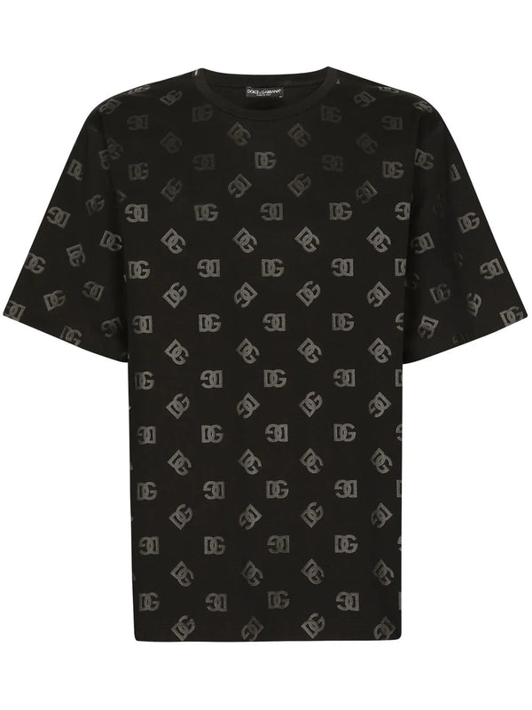 Black Cotton Logo-monogram print T-shirt - Exclusive Wear