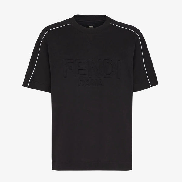 Roma Embossed-logo Black T-shirt