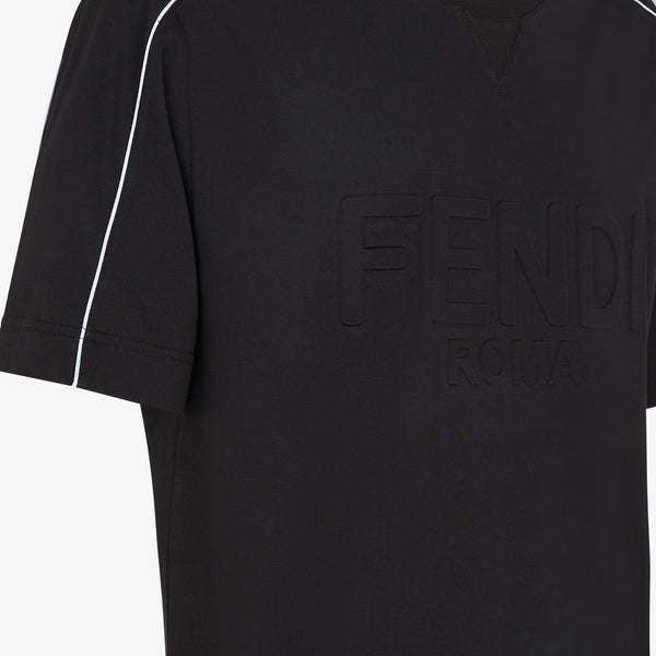 Roma Embossed-logo Black T-shirt