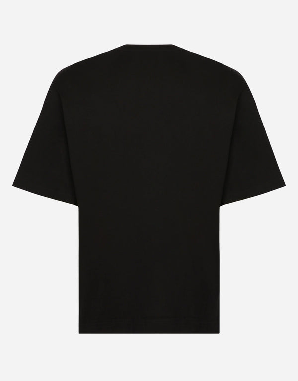Black Cotton T-shirt with DG logo print - Exclusive Wear