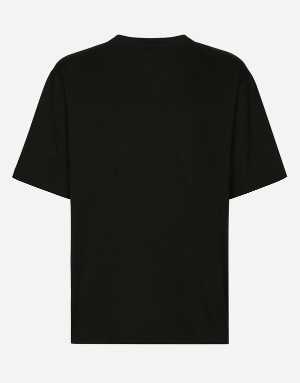Black Cotton T-shirt with DG Patch