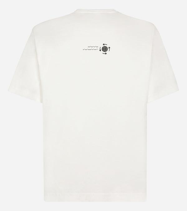 Logo Embroidery and Print White T-shirt