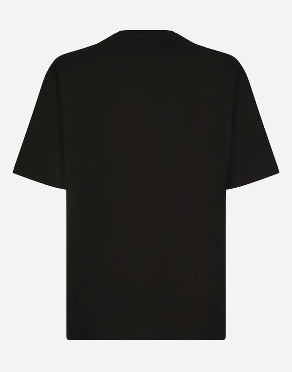 Rhinestones-detailed DG Patch Black T-shirt