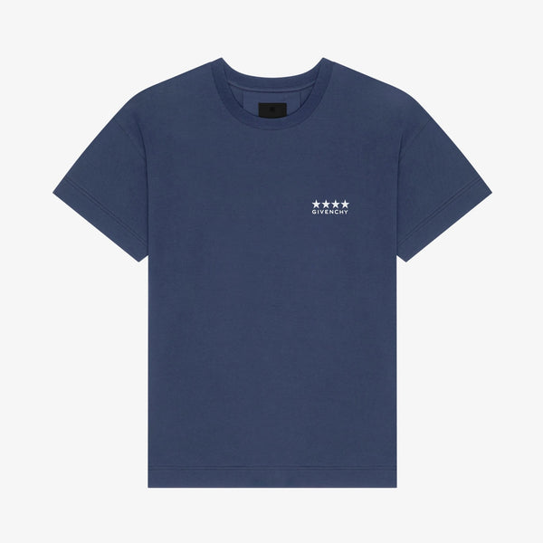 4G Deep Blue Cotton T-shirt