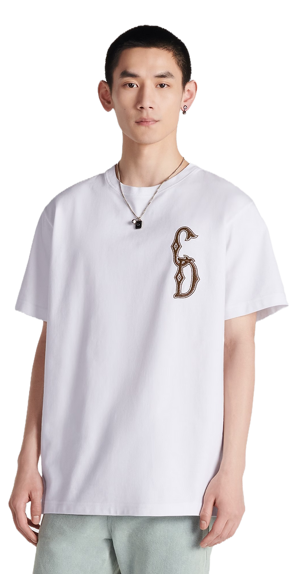 CD INTERLACED RELAXED FIT WHITE T-SHIRT