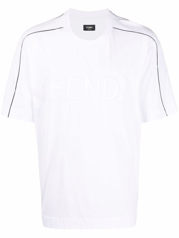 Roma Embossed-logo White T-shirt