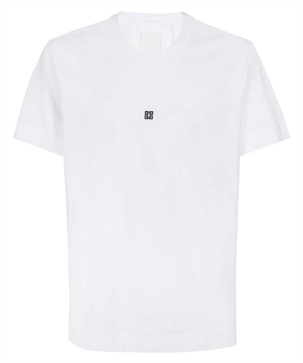GVCH White T-shirt in soft jersey 4G emblem embroidered on the chest - Styledistrict
