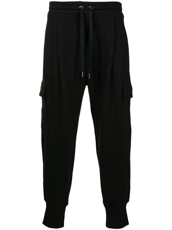 DG Black Drawstring Cotton Track Pants - Exclusive Wear