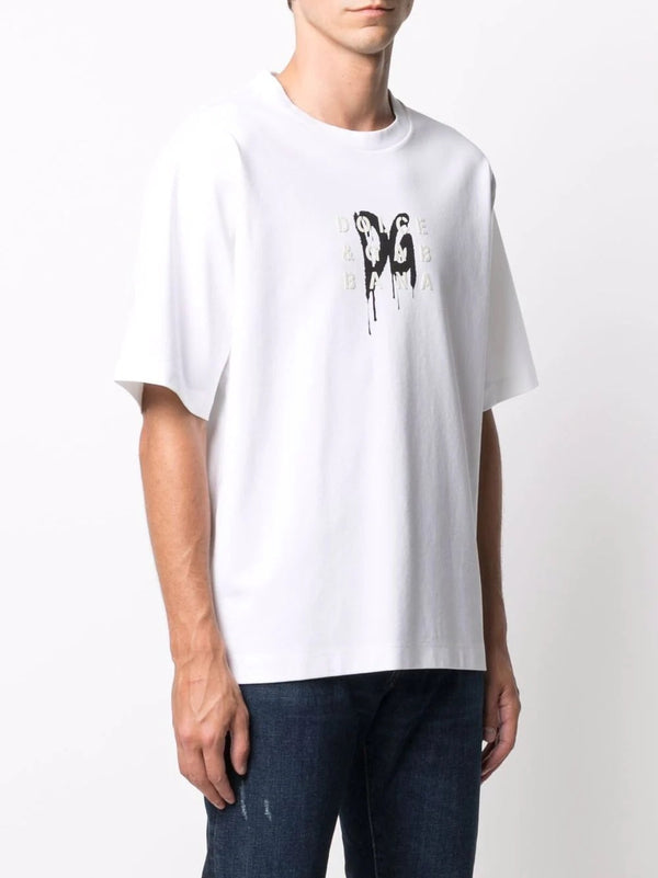 DG logo-print short-sleeve White T-shirt - Styledistrict