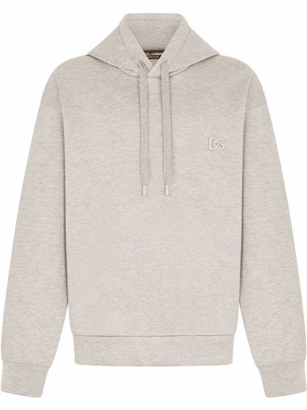 DG Embroidered Logo Grey hoodie - Styledistrict