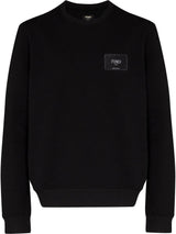 FND logo-patch crew-neck black sweatshirt - Styledistrict