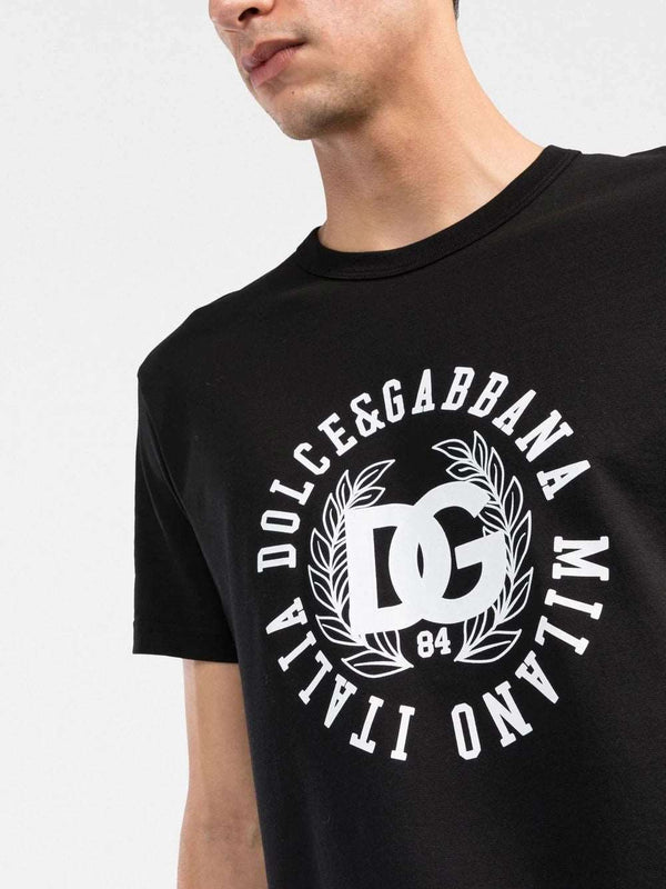 DG logo-print cotton Black T-shirt - Styledistrict