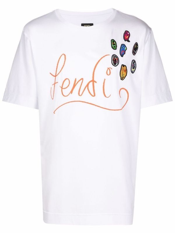 FND x Nl Fld logo-embroidered T-shirt - Styledistrict