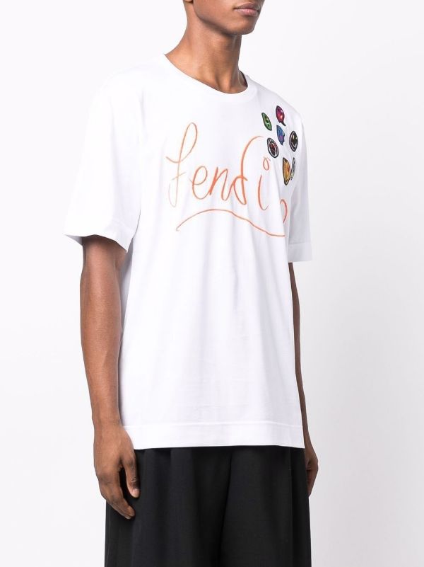 FND x Nl Fld logo-embroidered T-shirt - Styledistrict